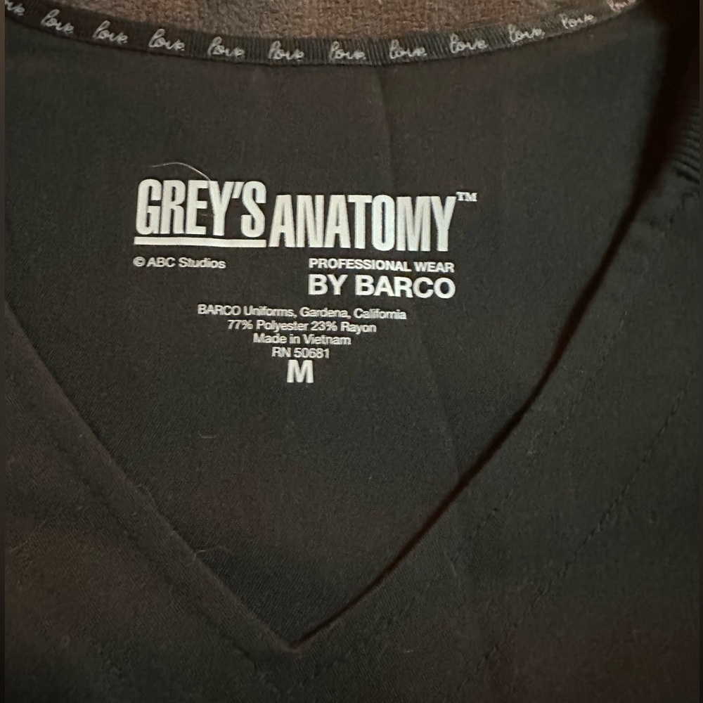 Grey's anatomy Love scrub top